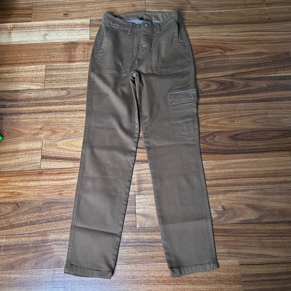 Kut from the Kloth Brown Ankle Straight Leg Cargo Pants‎ Womens Size 0 Utility